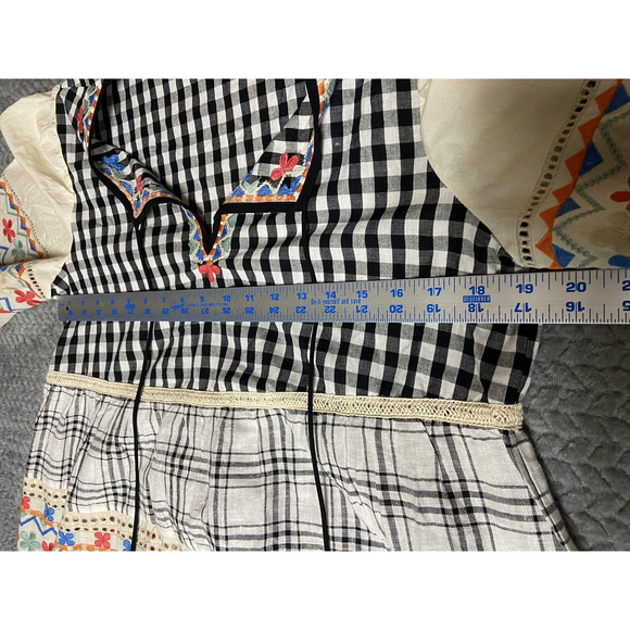 Anthropologie Daniel Rainn Penelope M Embroidered Top Floral Boho Dainty Vented - Picture 9 of 11